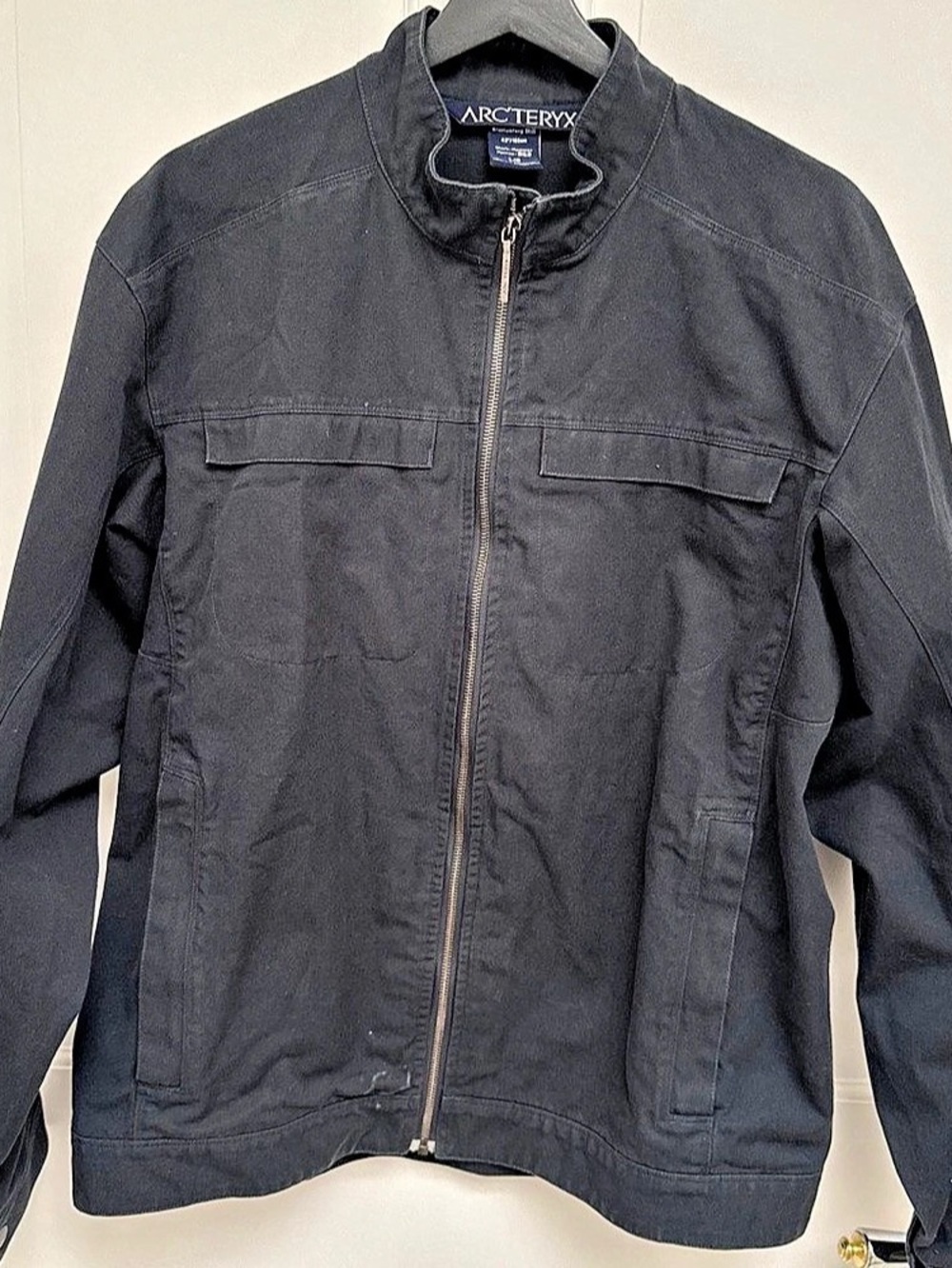 RARE Arc'teryx Crosswire Jacket Men's Cotton Full-Zip Black Jacket Size Large